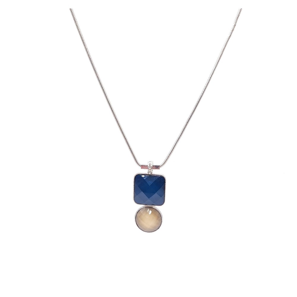 NY & Co Blue‎ Geometric Pendant Necklace